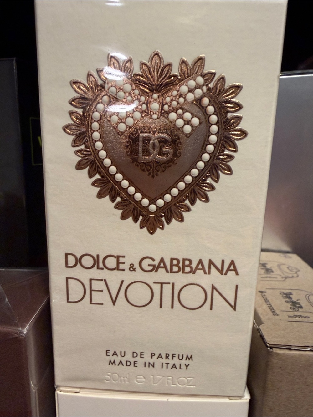 Dolce & Gabbana Devotion new 🆕 in box– Cream & Gold Embossed Heart